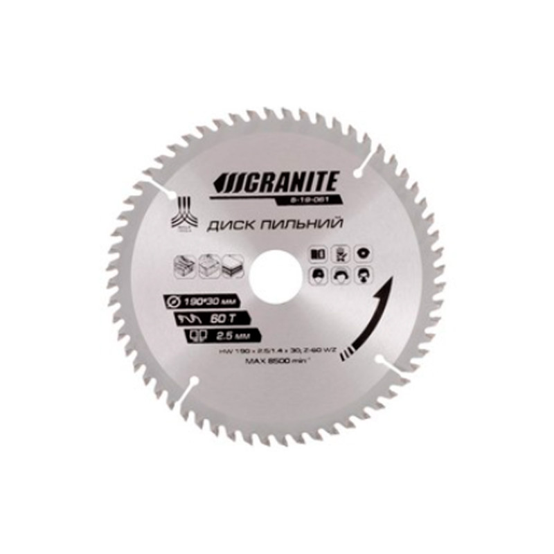 Диск пильный Granite 190 x 60T x 30 мм (5-19-061)