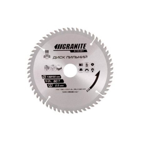 Диск пильный Granite 190 x 60T x 30 мм (5-19-061)