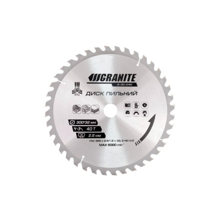 Диск пильный Granite 300 x 40T x 32 мм (32-30+32-25.4) (5-30-040)