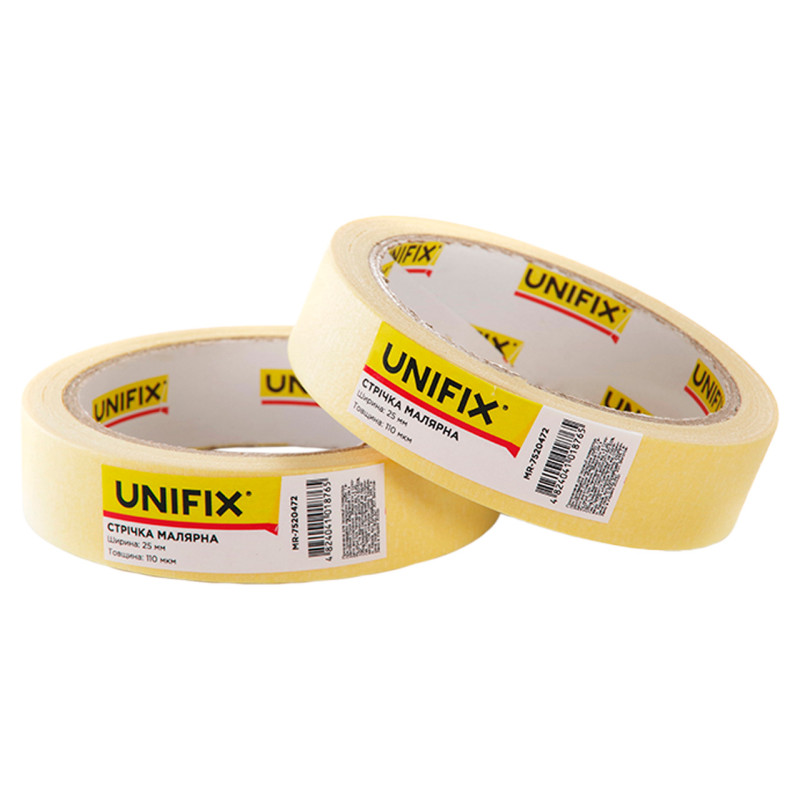 Лента малярная Unifix 25 мм x 40 м желтая (MR-7520472) (6 шт.)