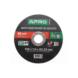 Диск отрезной по металлу Apro 125 х 1.0 х 22.2 мм (829003) (10 шт.)