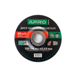 Диск зачистной по металлу Apro 125 х 6 х 22.2 мм (829015) (5 шт.)
