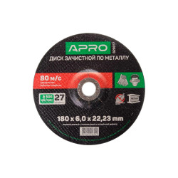 Диск зачистной по металлу Apro 180 х 6 х 22.2 мм (829017)