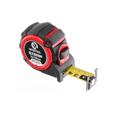 Рулетка Intertool 5 м x 25 мм Storm магнтит автостоп (MT-0845)