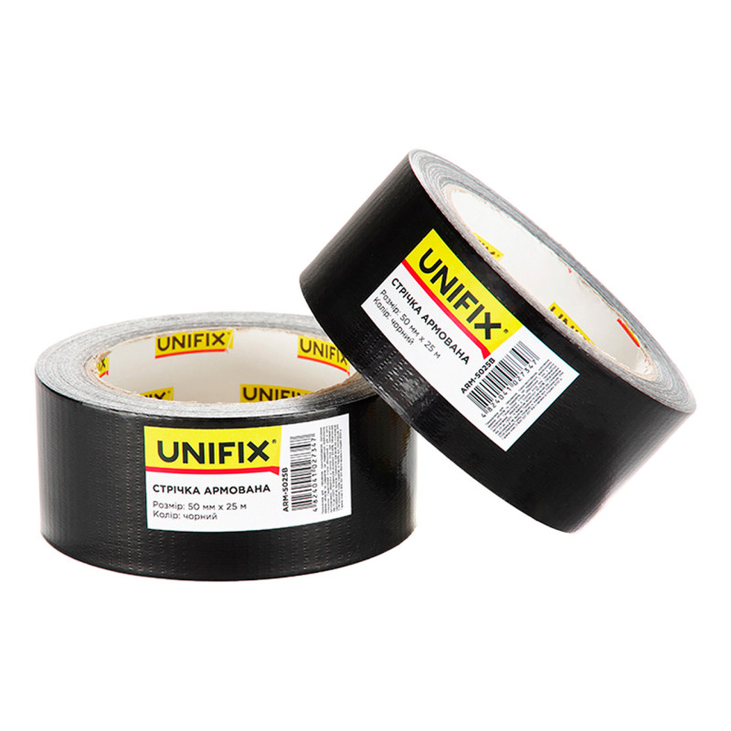 Лента армированная Unifix 50 мм x 25 м черная (ARM-5025B)