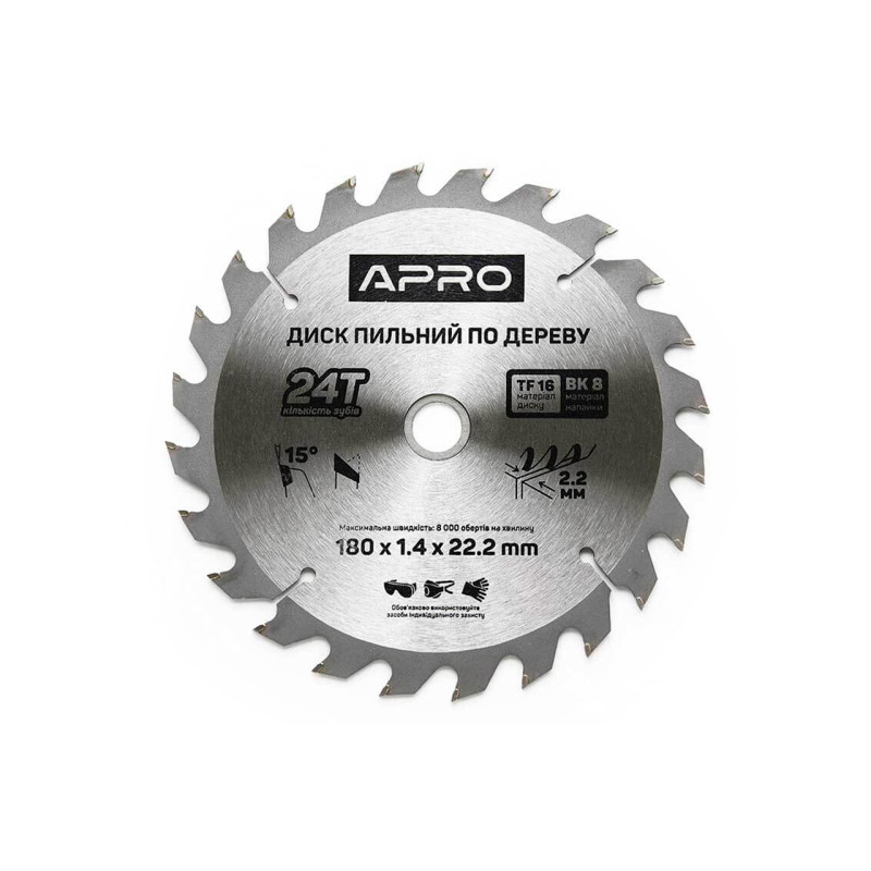 Диск пильный Apro 180 x 22.2 мм x 24T (830133)