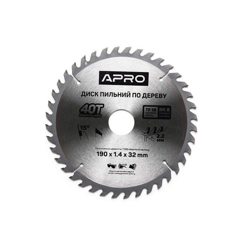 Диск пильный Apro 190 x 32 мм x 40T (830175)