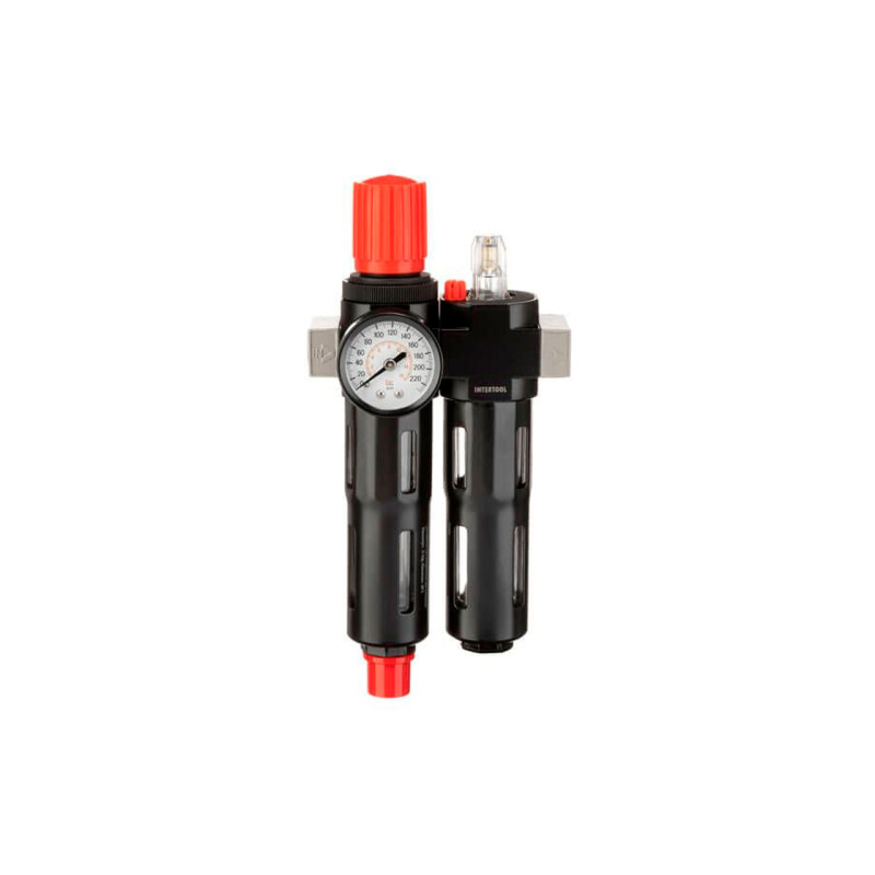 Редуктор давления с фильтром и лубрикатором Intertool 1/4" x 0.5-10 бар Storm (PT-1435)