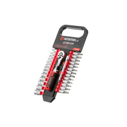 Набор инструмента на планке Intertool 1/4" x 28 ед. Storm (ET-8018)