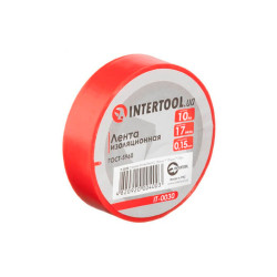 Лента изоляционная Intertool 10 м x 17 x 0.15 мм красная (IT-0030) (10 шт.)