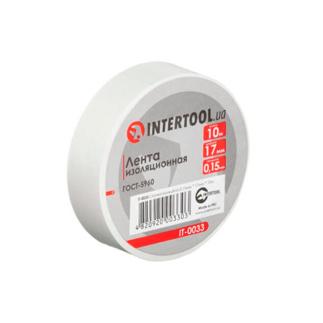 Лента изоляционная Intertool 10 м x 17 x 0.15 мм белая (IT-0033) (10 шт.)