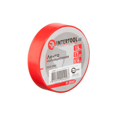 Лента изоляционная Intertool 15 м x 17 x 0.15 мм красная (IT-0040) (10 шт.)