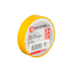 Лента изоляционная Intertool 15 м x 17 x 0.15 мм желтая (IT-0042) (10 шт.)