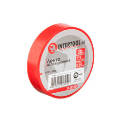 Лента изоляционная Intertool 20 м x 17 x 0.15 мм красная (IT-0050) (10 шт.)