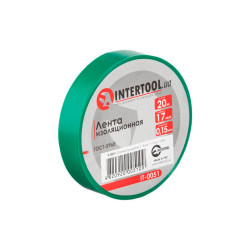 Лента изоляционная Intertool 20 м x 17 x 0.15 мм зеленая (IT-0051) (10 шт.)