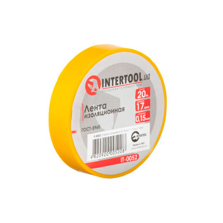Лента изоляционная Intertool 20 м x 17 x 0.15 мм желтая (IT-0052) (10 шт.)