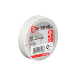 Лента изоляционная Intertool 20 м x 17 x 0.15 мм белая (IT-0053) (10 шт.)
