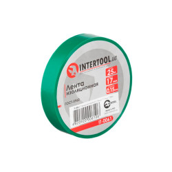 Лента изоляционная Intertool 25 м x 17 x 0.15 мм зеленая (IT-0061) (10 шт.)