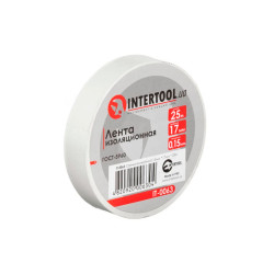 Лента изоляционная Intertool 25 м x 17 x 0.15 мм белая (IT-0063) (10 шт.)