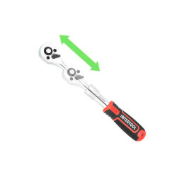 Ключ трещоточный (рукоятка с храповым механизмом) Intertool 1/4" x 72T телескопический Storm (ET-8004)