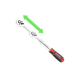 Ключ трещоточный (рукоятка с храповым механизмом) Intertool 3/8" x 72T телескопический Storm (ET-8005)