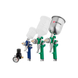 Набор краскопультов HVLP Intertool 125-600 мл x 0.8-1.3-1.7 мм верхний бак (PT-1505)