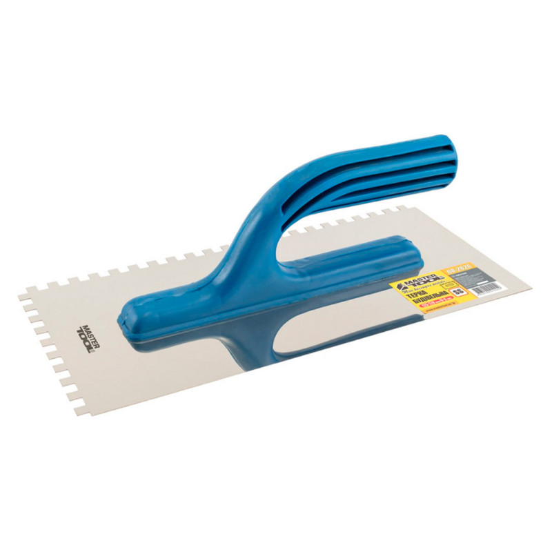 Гладилка нержавеющая Mastertool 270 x 125 мм зуб 6 x 6 мм (08-2826)
