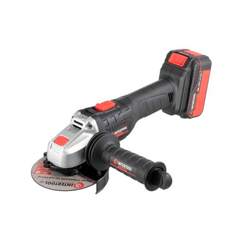 Угловая шлифмашина аккумуляторная Intertool 20 В x 4 Ач Li-Ion Brushless Storm (WT-0366)