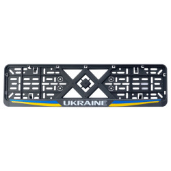 Рамка номерного знака 12Atelie пластиковая черная Ukraine (951627)
