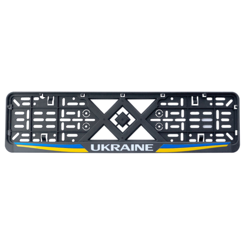 Рамка номерного знака 12Atelie пластиковая черная Ukraine (951627)
