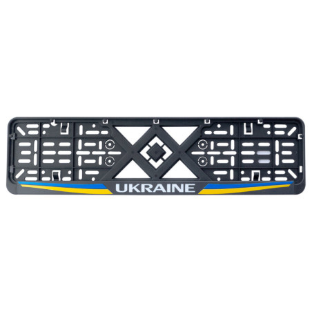 Рамка номерного знака 12Atelie пластиковая черная Ukraine (951627)