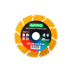 Диск алмазный Apro 125мм сегмент универсальный PRO (830740)