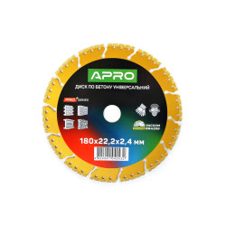 Диск алмазный Apro 180мм сегмент универсальный PRO (830741)
