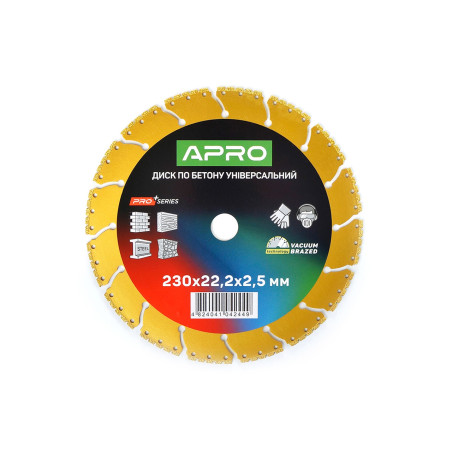 Диск алмазный Apro 230мм сегмент универсальный PRO (830742)