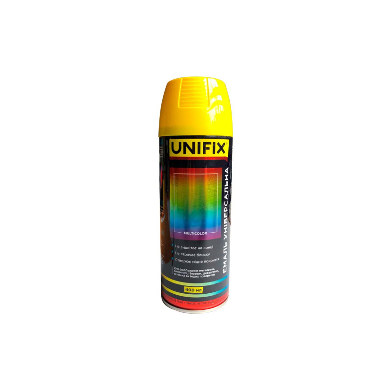 Эмаль универсальная Unifix 400мл RAL 1021 желтый рапсовый (951015)
