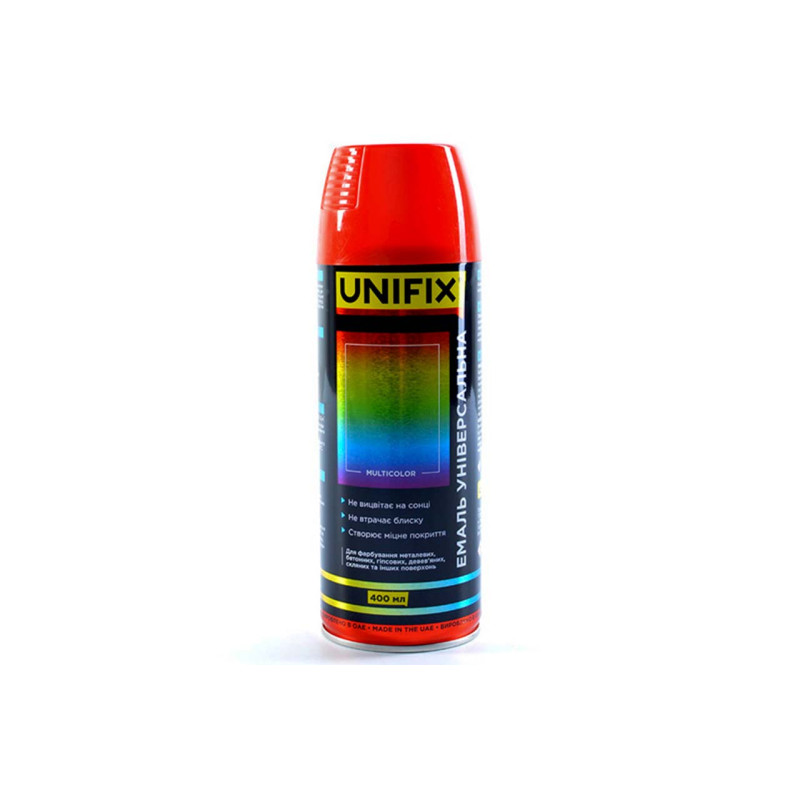 Эмаль универсальная Unifix 400мл RAL 3020 красный (951020)
