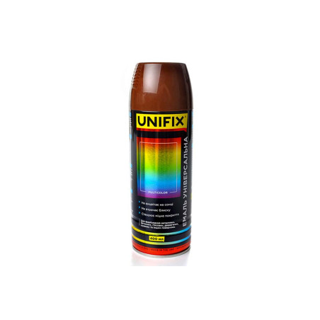Эмаль универсальная Unifix 400мл RAL 8008 коричневый оливковый (951033)