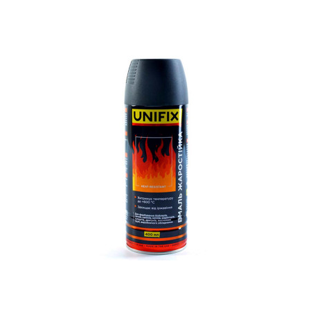 Эмаль жаростойкая Unifix 400мл черный мат (951070)