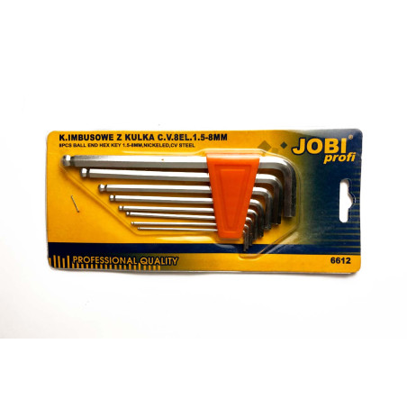 Набор ключей шестигранных Jobi 8шт шарообразные (6612)