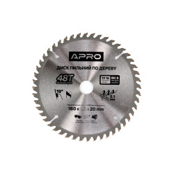 Диск пильный по дереву Apro 160 x 20мм x 48T (830113)