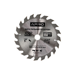 Диск пильный по дереву Apro 180 x 22.220мм x 20T (830132)