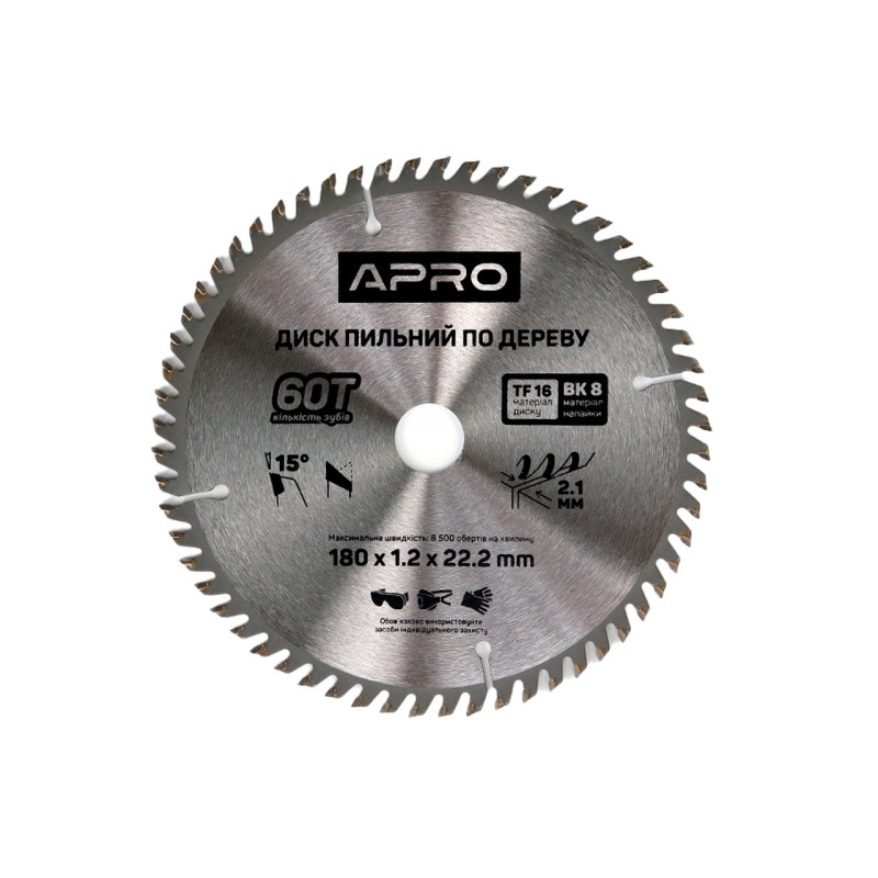 Диск пильный по дереву Apro 180 x 22.220мм x 60T (830137)