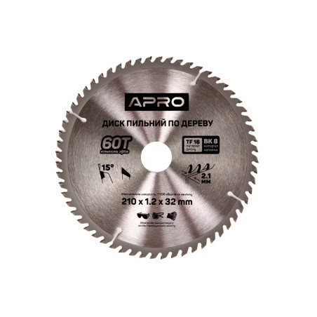 Диск пильный по дереву Apro 210 x 3230мм x 60T (830194)