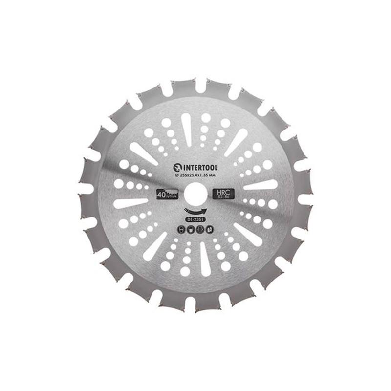 Диск для триммера Intertool 255мм x 40Т победитовый двусторонний (DT-2351)