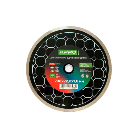 Диск алмазный Apro 230мм x 22-24% керамика ультра (830082)