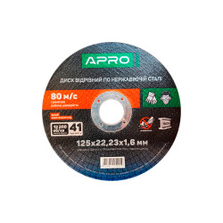 Диск отрезной по нержавеющей стали Apro 125 х 1.6 х 22.23мм (829034) (5 шт.)