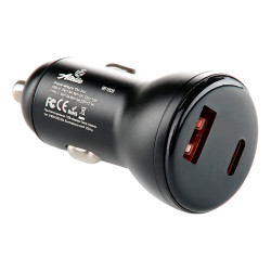 Автомобильное зарядное устройство 12 Atelie USB/Tipe-C x 5V x 3A черный (951808)