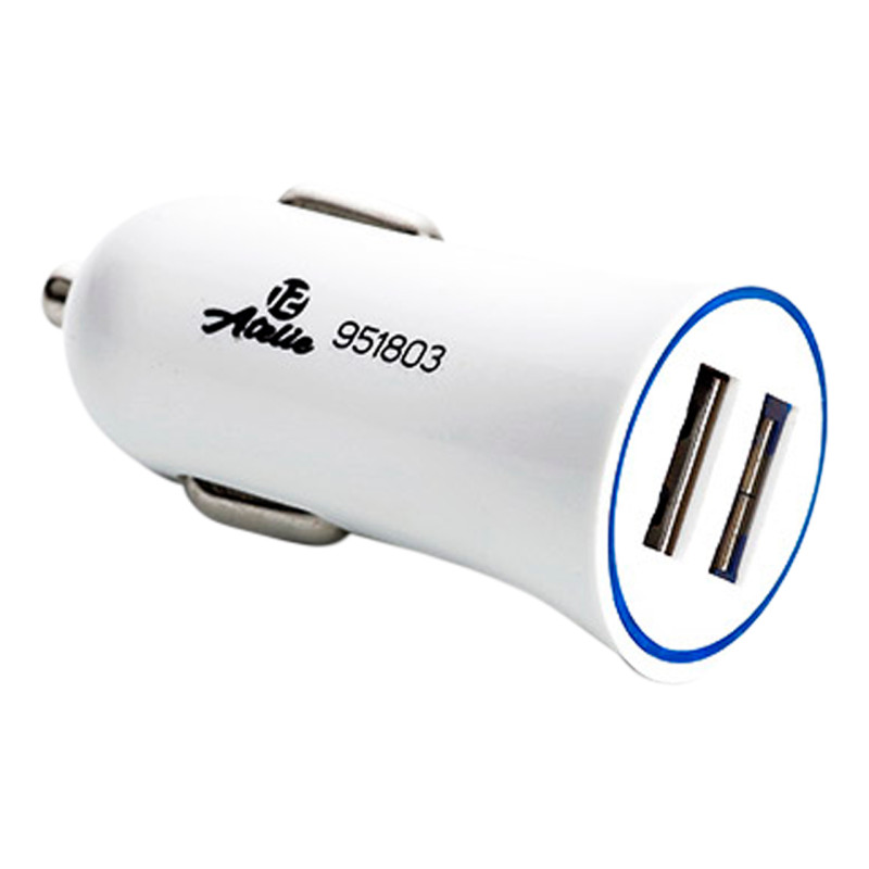 Автомобильное зарядное устройство 12 Atelie 2 USB x 5V x 2.1A белый (951803)