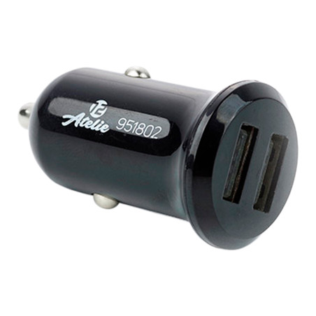 Автомобильное зарядное устройство 12 Atelie 2 USB x 5V x 2.1A черный (951802)