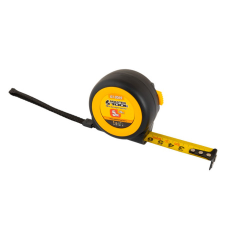 Рулетка Mastertool 5м x 19мм магнит обрезиненная автостоп (61-0519)